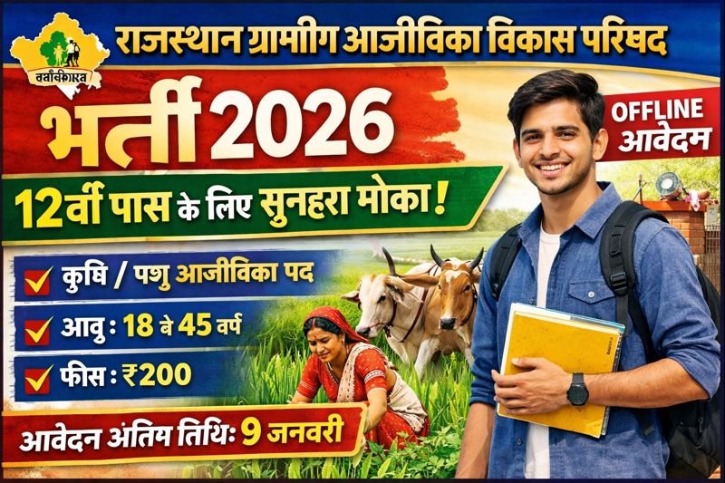 राजस्थान ग्रामीण आजीविका विकास परिषद भर्ती 2026 – 12वीं पास के लिए सुनहरा मौका!