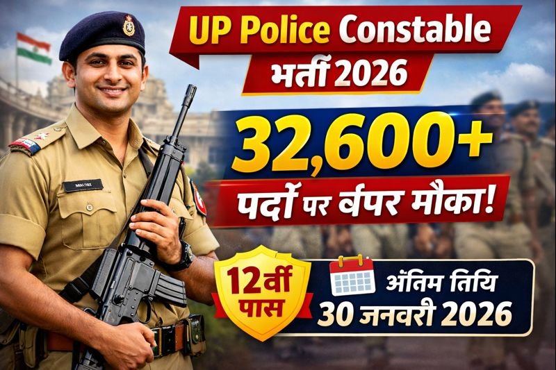 UP Police Constable Recruitment 2026: 32,600+ Vacancies for 12th Pass | Apply Online Till 30 Jan