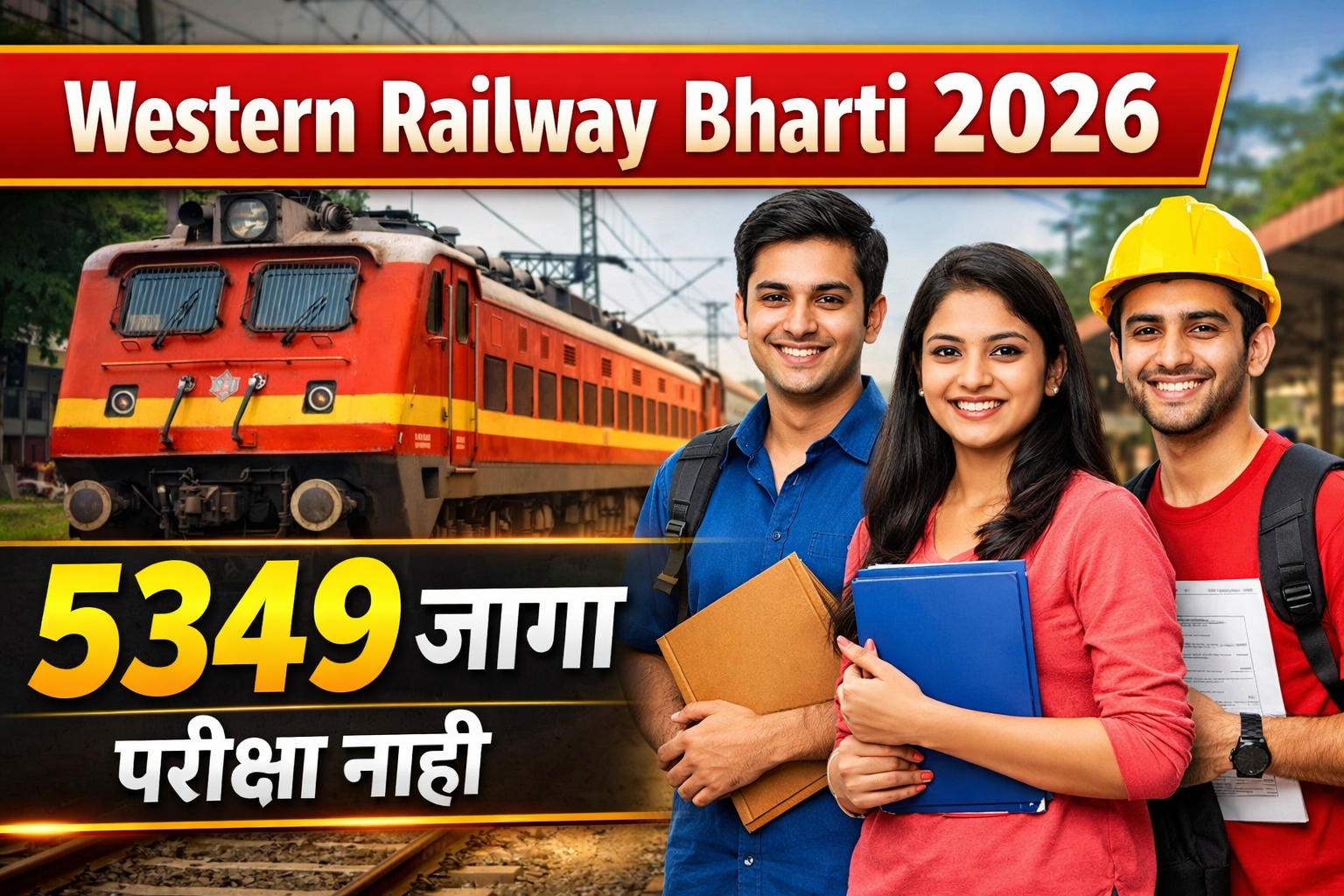 Western Railway Bharti 2026: पश्चिम रेल्वेत 5349 जागांची मोठी भरती | 10वी + ITI वर सरकारी नोकरी संधी