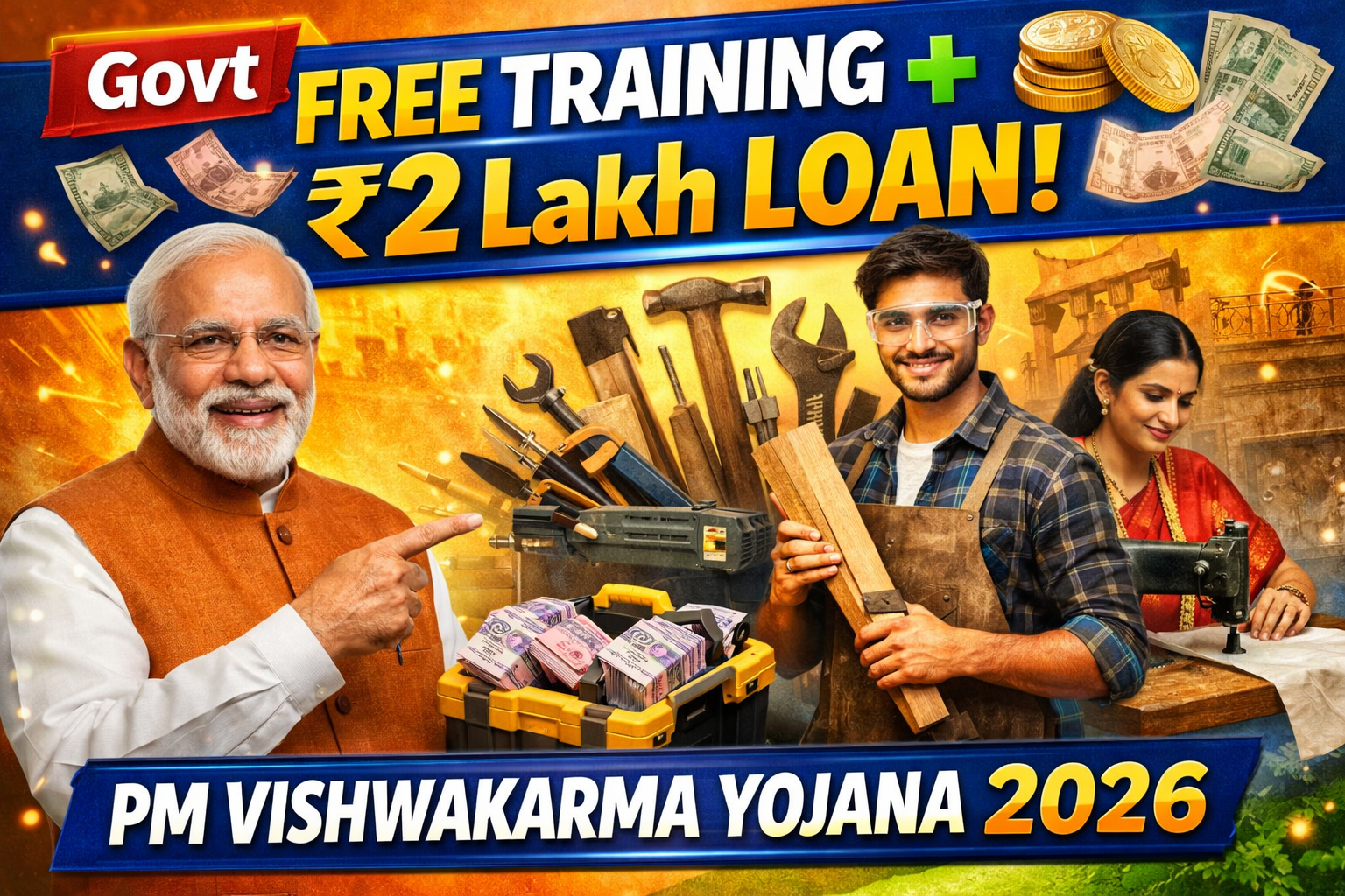 PM Vishwakarma Yojana 2026: Free Training, Loan & Government Benefits – Complete Guide